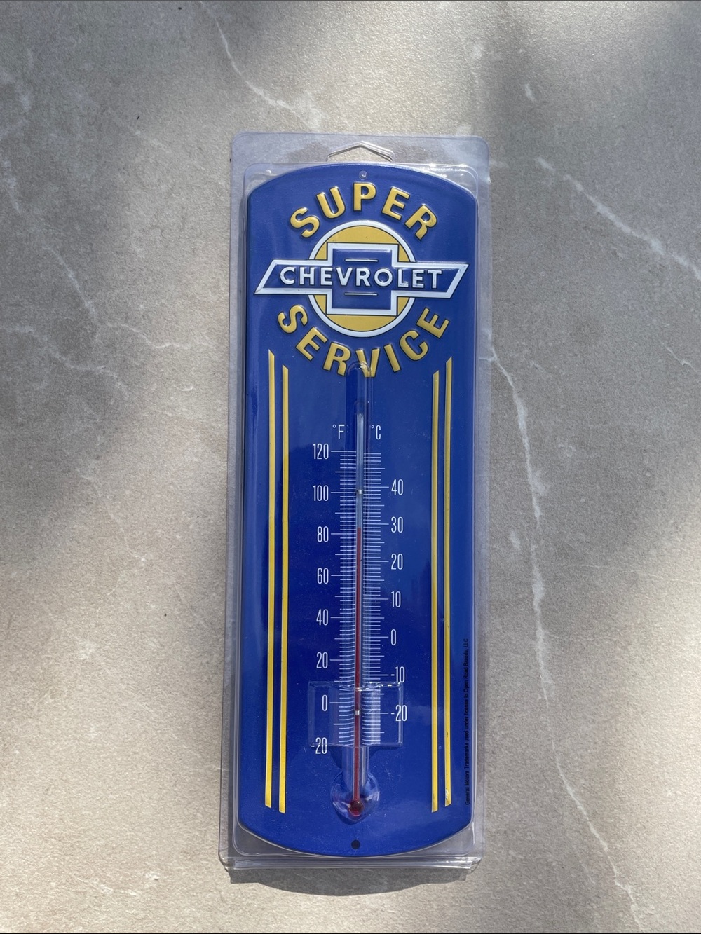 NWT Chevrolet Retro Blue Super Service Wall Thermometer